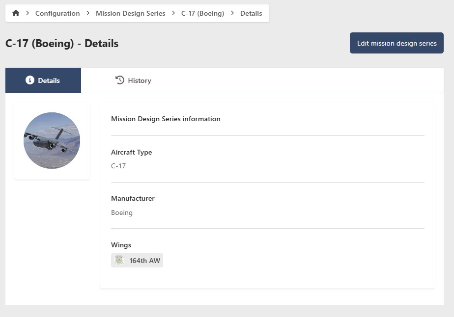 Mission Design Series Details Page