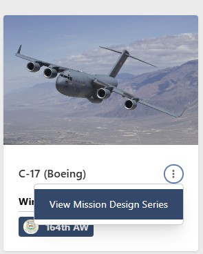 Mission Design Series Configuration Page