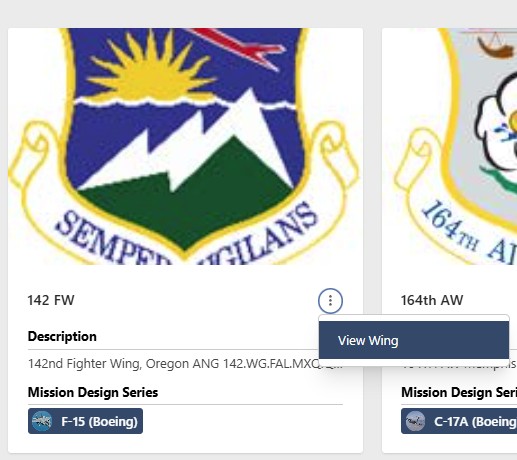 Wing Configuration Page