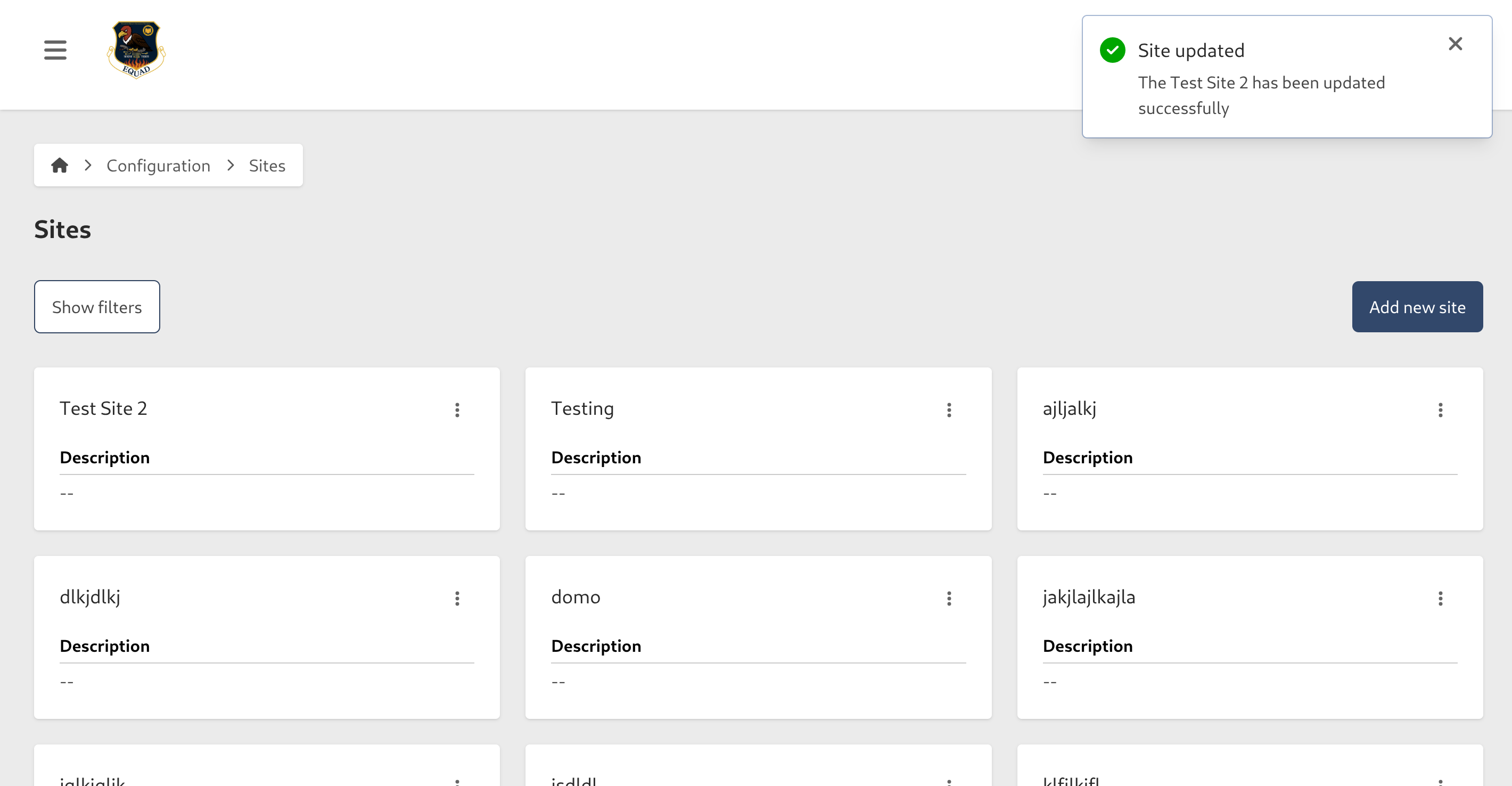 Site Creation Success