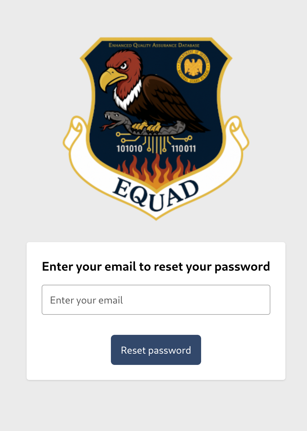 forgot password page