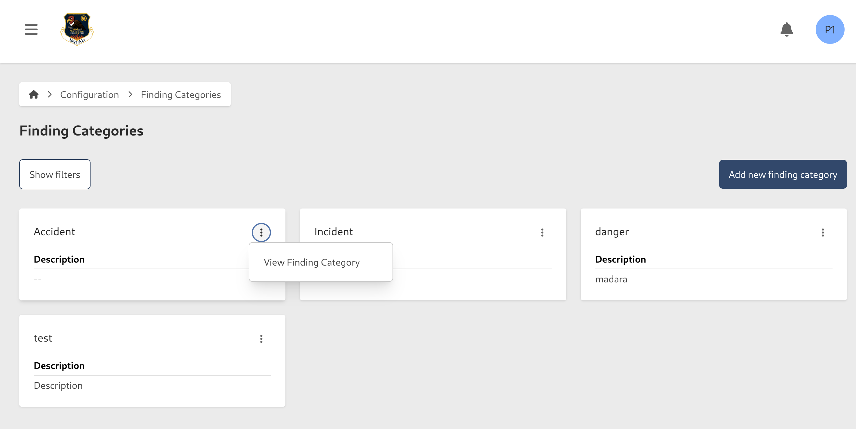 Finding Category Contextual Menu