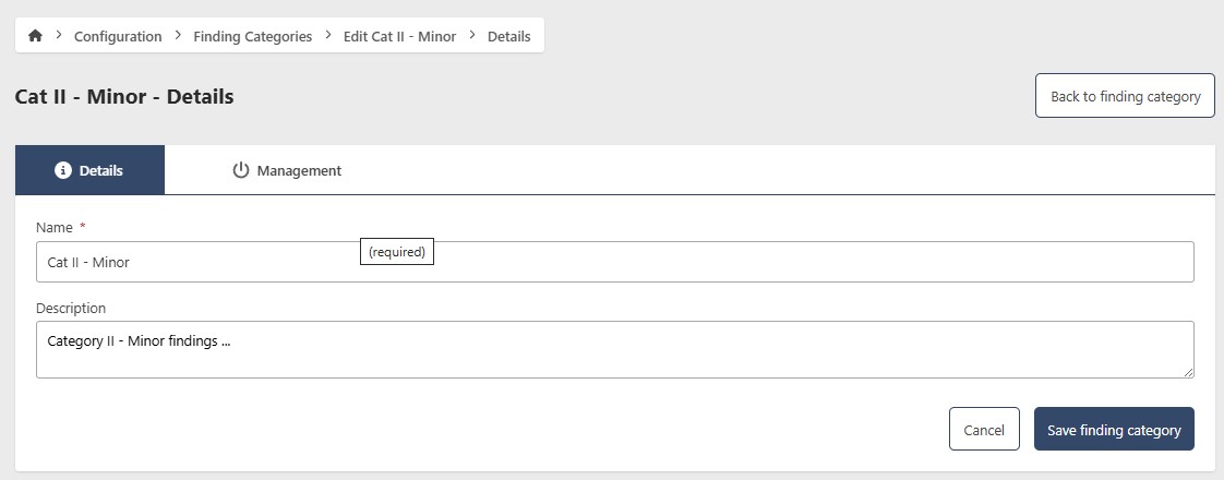 Finding Category Edit Page