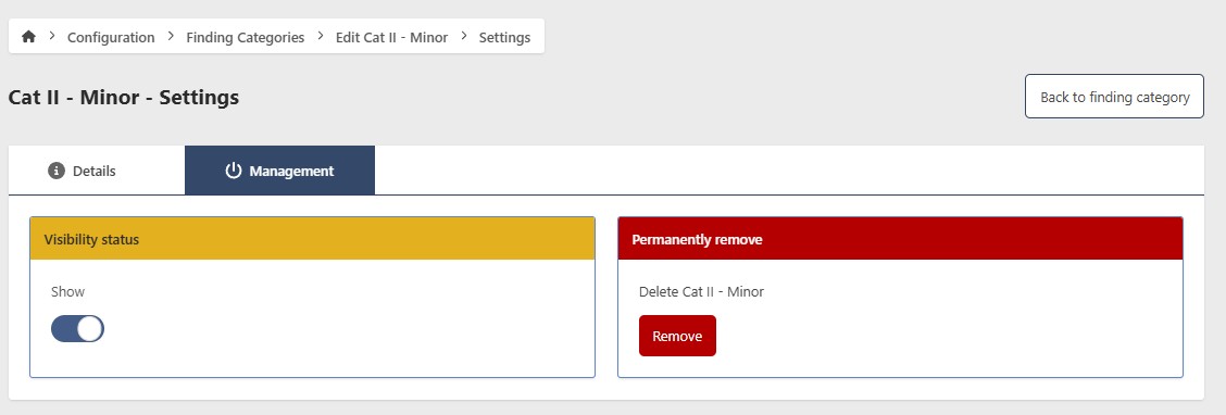 Finding Category Management Page