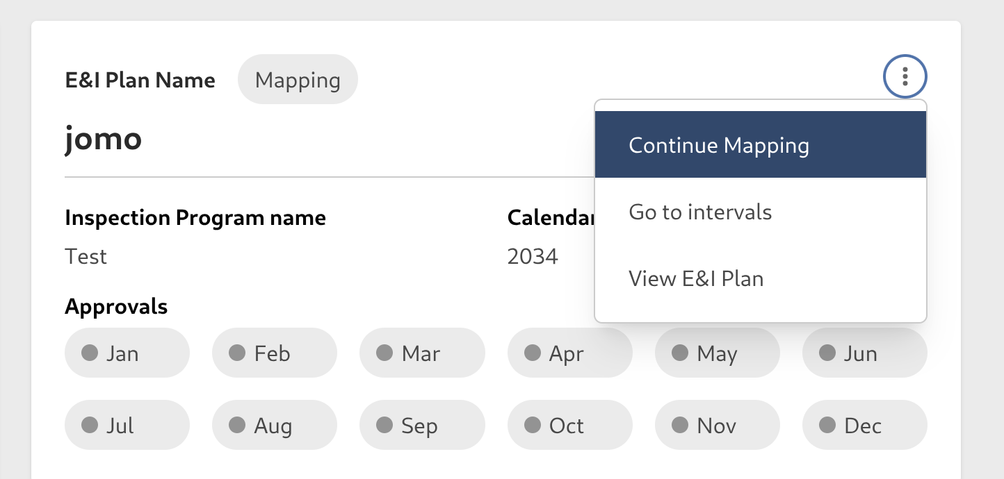 Go to Inspection Plan Mapping