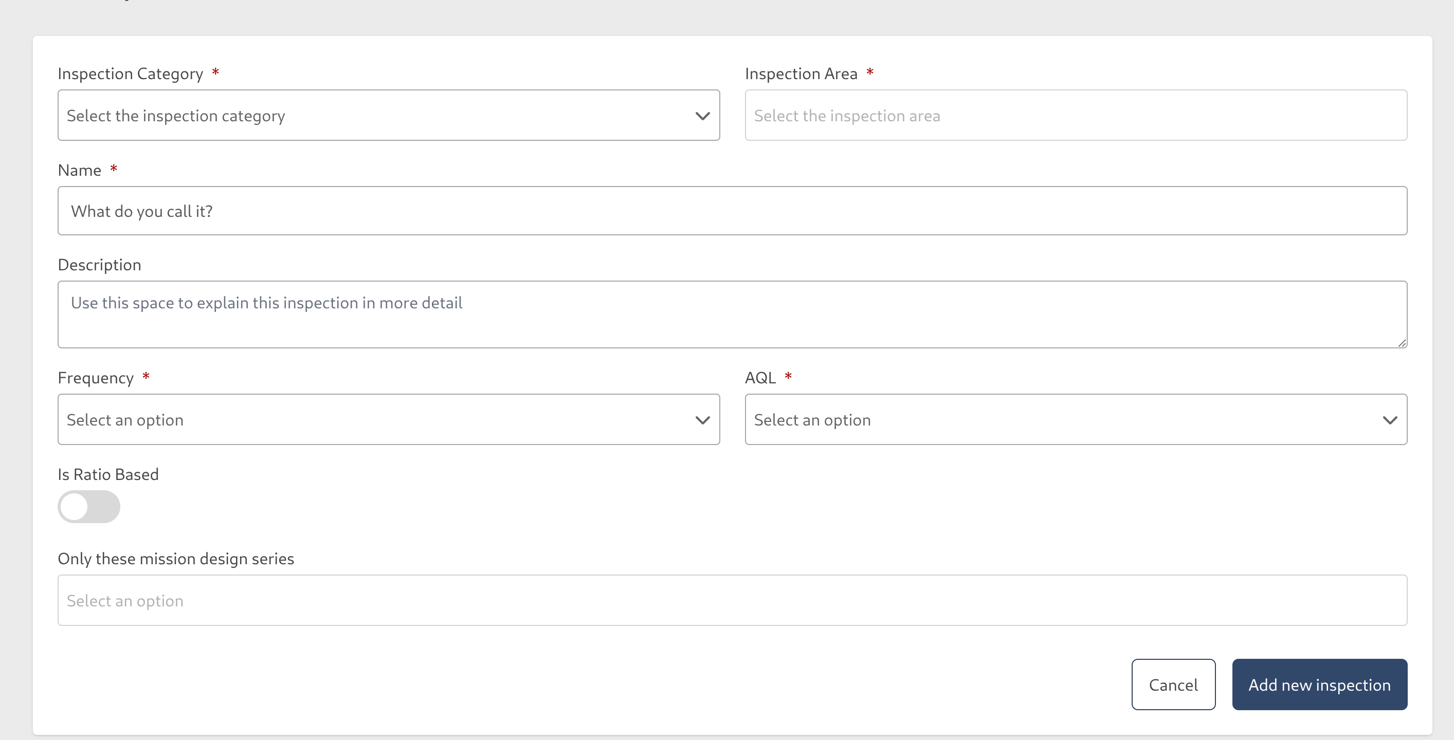 Inspection Form Filled