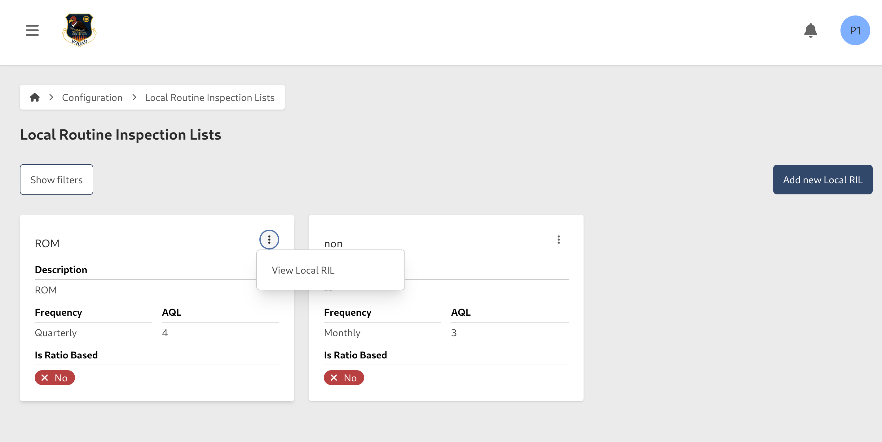 Local RIL Contextual Menu