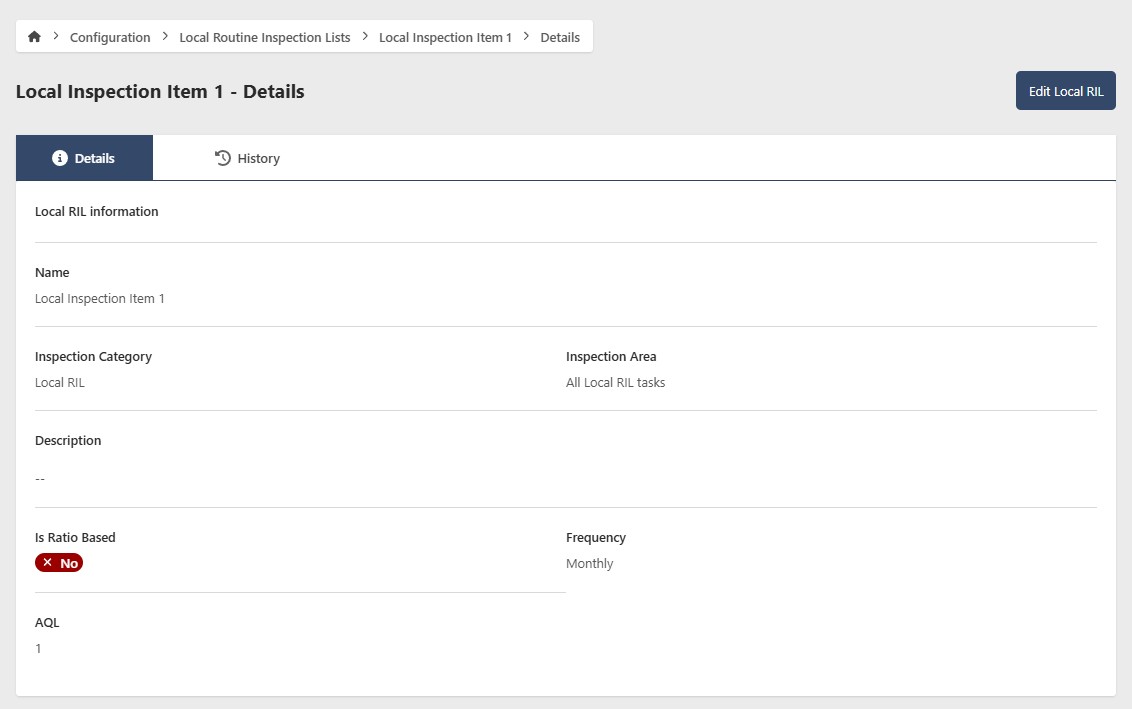 Local RIL Details Page