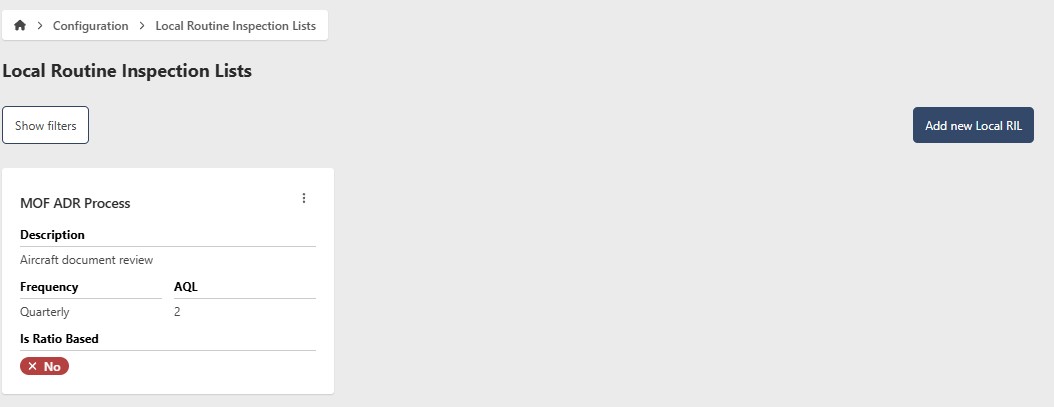 Add Local RIL Inspections