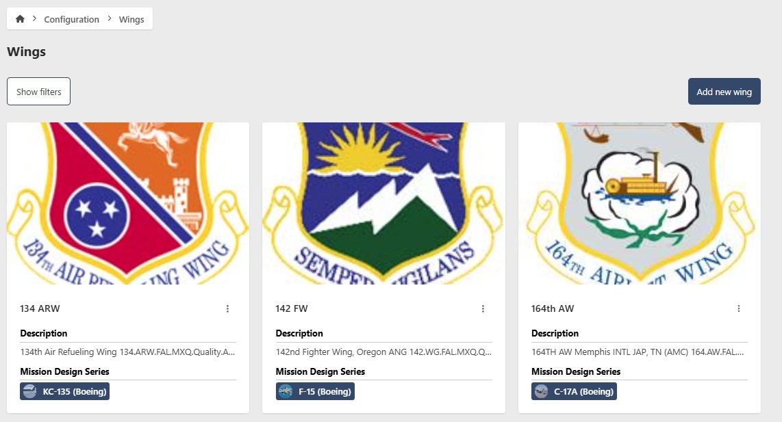 Organization Configuration Page