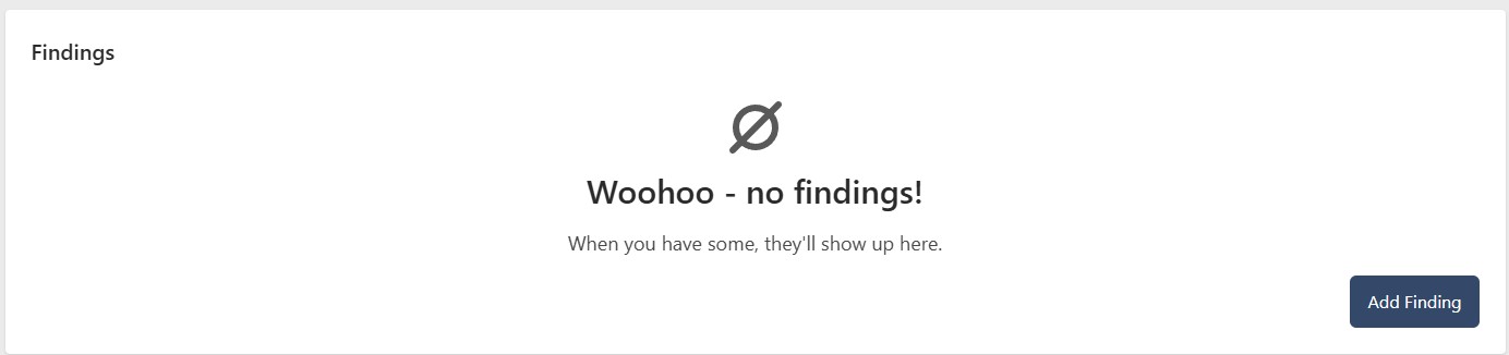 Empty finding list