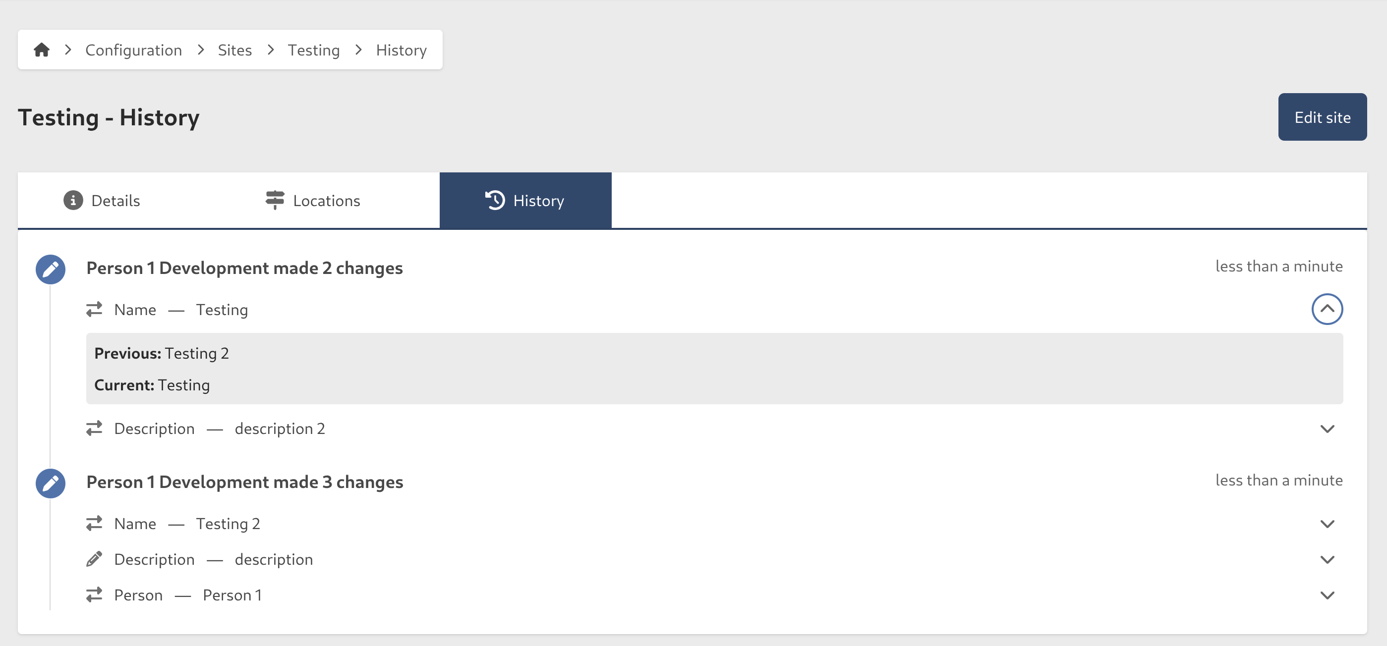 History tab