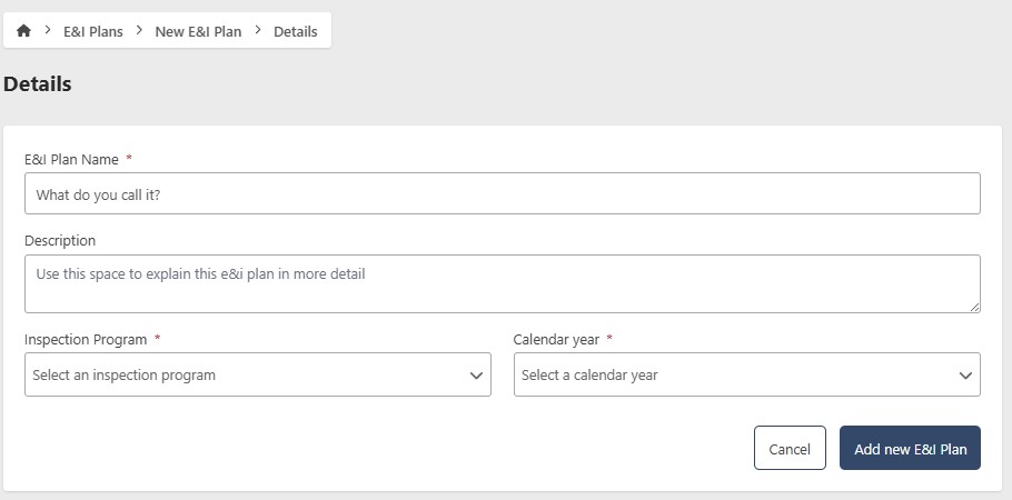 E&I Plan form