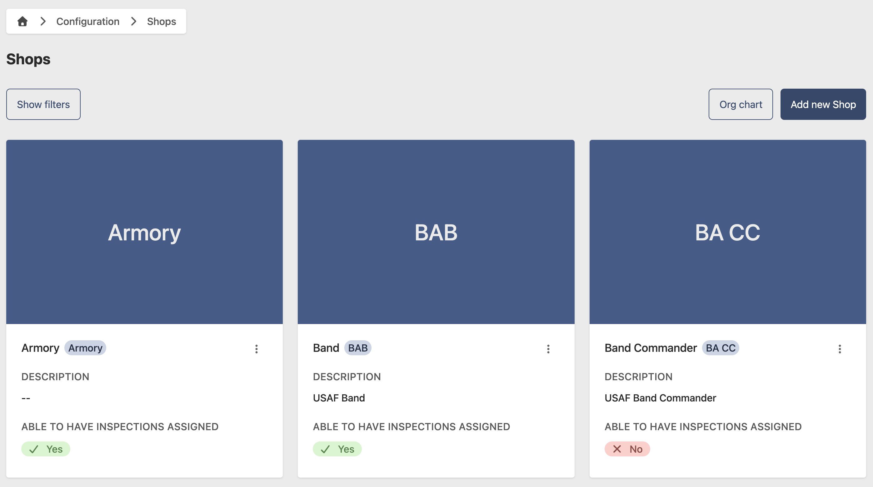 Shop creation page